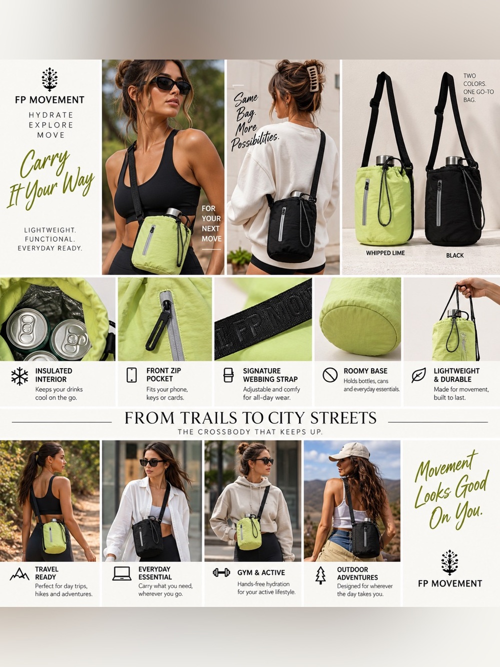 Free People Whipped Lime Crossbody Pouch
